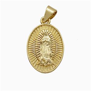 Virgin Mary Charms Copper Pendant Gold Plated, approx 12-16mm [FD20986]