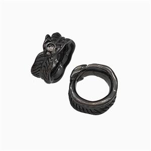 Copper Leaf Beads Black Plated, approx 11mm [FD21003]