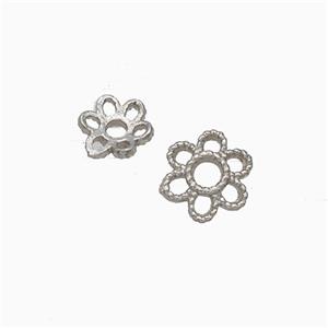 Copper Beadcap Platinum Plated, approx 6mm [FD21015]