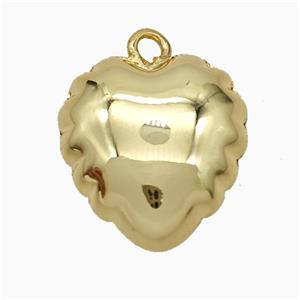 Copper Heart Pendant Gold Plated, approx 17-19mm [FD21040]