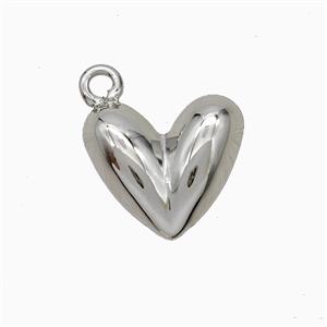 Copper Heart Pendant Platinum Plated, approx 13-15mm [FD21041]