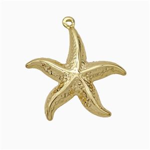 Copper Starfish Pendant Hammered Gold Plated, approx 30mm [FD21044]