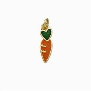 Copper Carrot Pendant Enamel Gold Plated, approx 4.5-12mm [FD21047]
