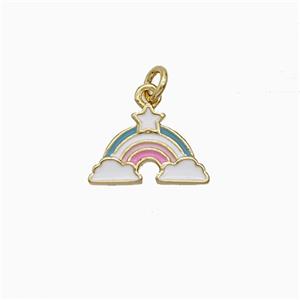 Copper Rainbow Pendant Enamel Gold Plated, approx 8-12mm [FD21049]