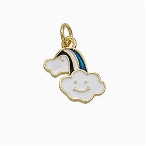 Copper Rainbow Pendant Multicolor Enamel Gold Plated, approx 12-13mm [FD21054]
