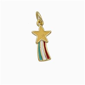 Copper Meteor Pendant Multicolor Enamel Falling Star Gold Plated, approx 7-13mm [FD21056]