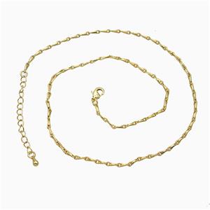 Copper Necklace Chain Gold Plated, approx 2mm, 40-45cm length [FD21086]
