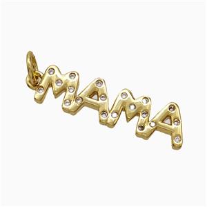 Copper MAMA Pendant Pave Zirconia Gold Plated, approx 6.5-22mm [FD21089]