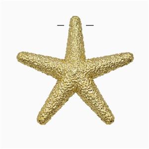 Copper Starfish Pendant Hammered Gold Plated, approx 40mm [FD21093]