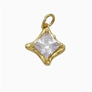 Copper Star Pendant Pave Zirconia Gold Plated, approx 12mm [FD21108]