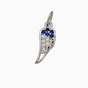 Copper Angel Wings Pave Zirconia Platinum Plated, approx 5.5-12mm [FD21110]