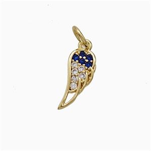 Copper Angel Wings Pave Zirconia Gold Plated, approx 5.5-12mm [FD21111]