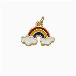 Copper Rainbow Pendant Multicolor Enamel Gold Plated, approx 7-12mm [FD21125]