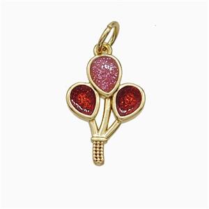 Copper Cherry Pendant Painted Gold Plated, approx 11-15mm [FD21129]