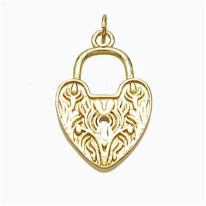 Copper Heart Lock Pendant Gold Plated, approx 16-22mm [FD21248]