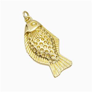 Copper Fish Pendant Hammered Gold Plated, approx 16-30mm [FD21251]