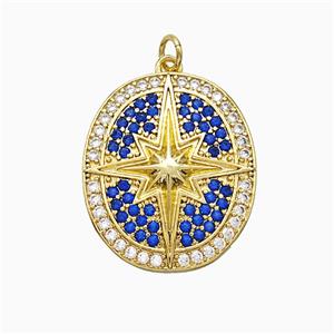 Copper Northstar Pendant pave Zirconia Gold Plated, approx 22-25mm [FD21253]