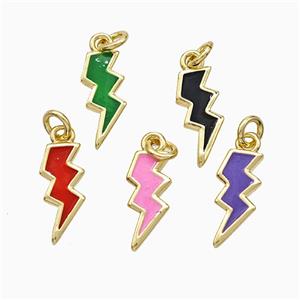 Copper Lightning Pendant Enamel Gold Plated Mixed, approx 5-12mm [FD21308]