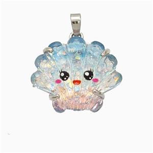 Scallop Shell Charms Acrylic Pendant Copper Platinum Plated, approx 18-22mm [FD21420]