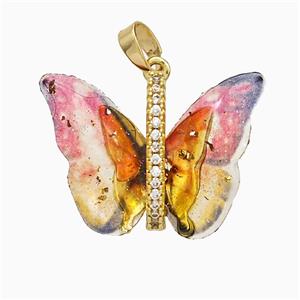 Acrylic Butterfly Pendant Copper Gold Plated, approx 17-23mm [FD21439]