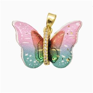 Acrylic Butterfly Pendant Copper Gold Plated, approx 17-23mm [FD21440]