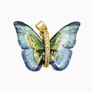 Acrylic Butterfly Pendant Copper Gold Plated, approx 17-23mm [FD21441]