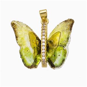 Acrylic Butterfly Pendant Copper Gold Plated, approx 17-23mm [FD21442]