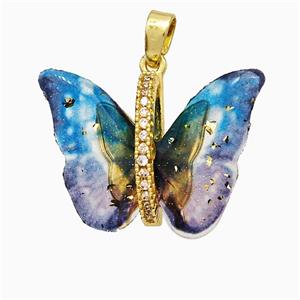 Acrylic Butterfly Pendant Copper Gold Plated, approx 17-23mm [FD21443]