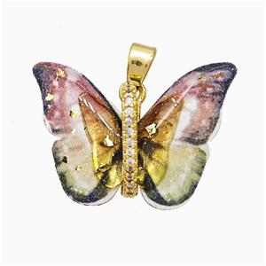 Acrylic Butterfly Pendant Copper Gold Plated, approx 17-23mm [FD21444]