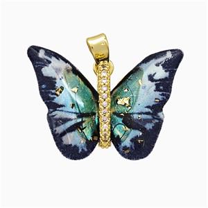Acrylic Butterfly Pendant Copper Gold Plated, approx 17-23mm [FD21447]