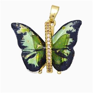 Acrylic Butterfly Pendant Copper Gold Plated, approx 17-23mm [FD21448]