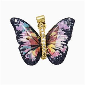 Acrylic Butterfly Pendant Copper Gold Plated, approx 17-23mm [FD21449]