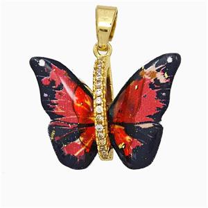 Acrylic Butterfly Pendant Copper Gold Plated, approx 17-23mm [FD21451]