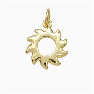 Copper Sun Pendant Gold Plated, approx 15mm [FD21463]