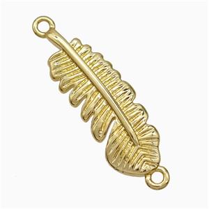 Copper Feather Connector Gold Plated, approx 8-24mm [FD21471]