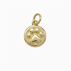 Paws Charms Copper Pendant Gold Plated, approx 9.5mm [FD21498]