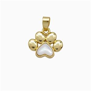 Copper Paws Pendant Pave Shell Gold Plated, approx 10-13mm [FD21500]