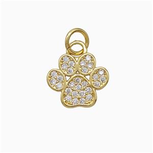 Copper Paws Pendant Pave Zirconia Gold Plated, approx 12-13mm [FD21501]