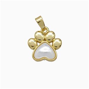 Copper Paws Pendant Pave Shell Gold Plated, approx 12-13mm [FD21502]