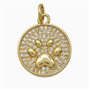 Copper Paws Pendant Pave Zirconia Gold Plated, approx 17mm [FD21509]