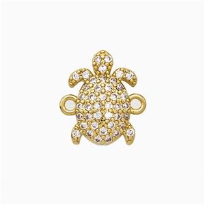 Copper Tortoise Connector Pave Zirconia Platinum Plated, approx 8-12mm [FD21536]
