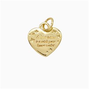 Copper Heart Pendant Dream Gold Plated, approx 11mm [FD21540]