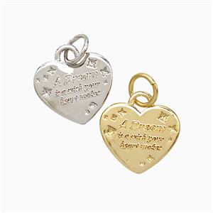 Copper Heart Pendant Dream Mixed, approx 11mm [FD21541]