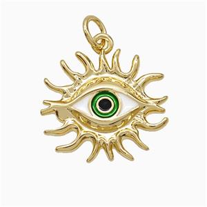 Copper Evil Eye Pendant Enamel Gold Plated, approx 16-18mm [FD21592]