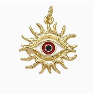 Copper Evil Eye Pendant Enamel Gold Plated, approx 16-18mm [FD21595]