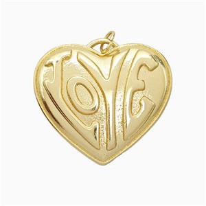 Copper LOVE Pendant Heart Gold Plated, approx 28mm [FD21610]