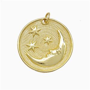 Copper Moon Star Pendant Gold Plated, approx 24mm [FD21611]