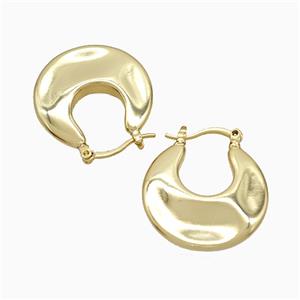 Copper Leaveback Earrings Gold Plated, approx 22mm [FD21625]