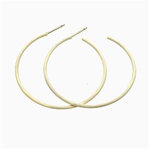 Copper Stud Earrings Khaki Lacquered Gold Plated, approx 50mm dia [FD21628]