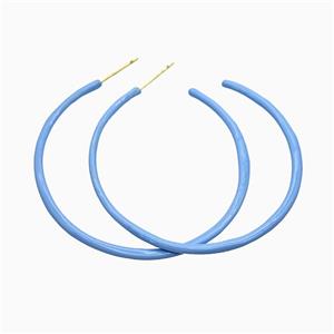 Copper Stud Earrings Blue Lacquered Gold Plated, approx 50mm dia [FD21632]